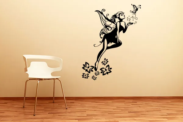 Zauberfee Wandtattoo - Black - Glänzend - 0,64m x 0,5m