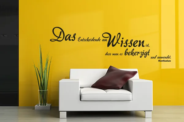 Das Entscheidende am Wissen ist, dass man es beherzigt. - Black - Glänzend - 1,0m x 0,29m