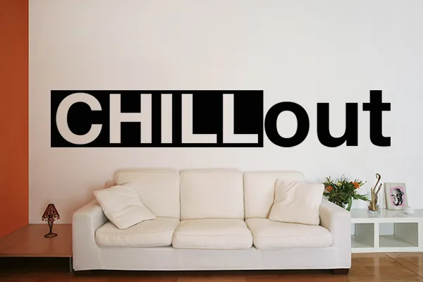 Wandtattoo Chillout 2 - Black - Glänzend - 1,0m x 0,3m