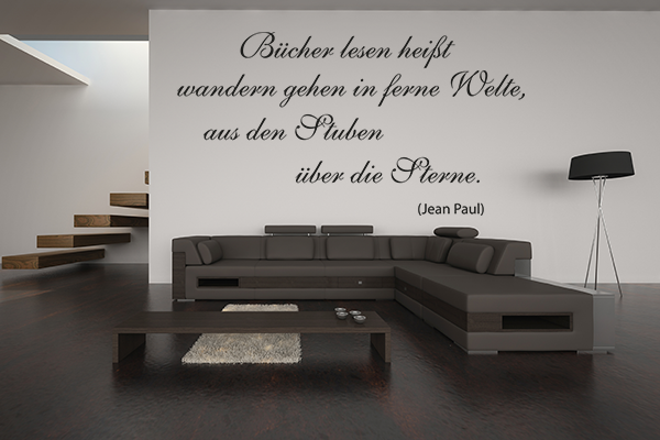 Bücher lesen heißt wandern gehen in ferne Welte, aus den Stuben über die Sterne.