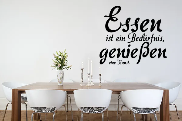 Essen ist ein Bedürfnis, genießen eine Kunst - Black - Glänzend - 0,75m x 0,66m