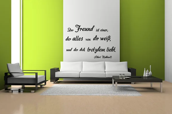 Der Freund ist einer, der alles von dir weiß, und der dich trotzdem liebt. - Black - Glänzend - 0,5m x 0,34m