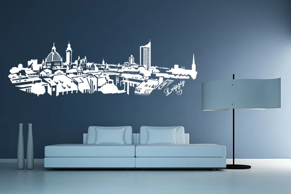 Skyline Leipzig Wandtattoo - Black - Glänzend - 0,46m x 1,5m