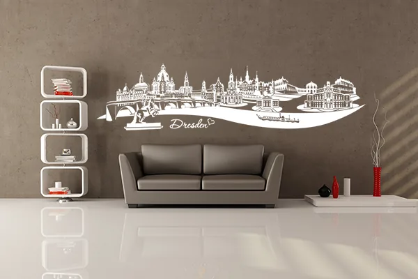 Dresden Wandtattoo - Black - Glänzend - 0,5m x 2,0m