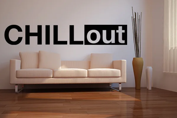 Wandtattoo Chillout – Entspannung für Ihr Wohnzimmer - Black - Glänzend - 1,0m x 0,17m